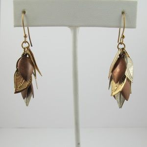 Leaf Cluster Drop Earrings